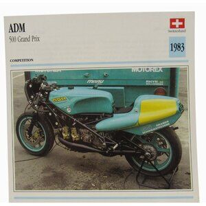 ADM 500 Switzerland 1983 Grand Prix Competition Motorcycle Spec Card Sheet